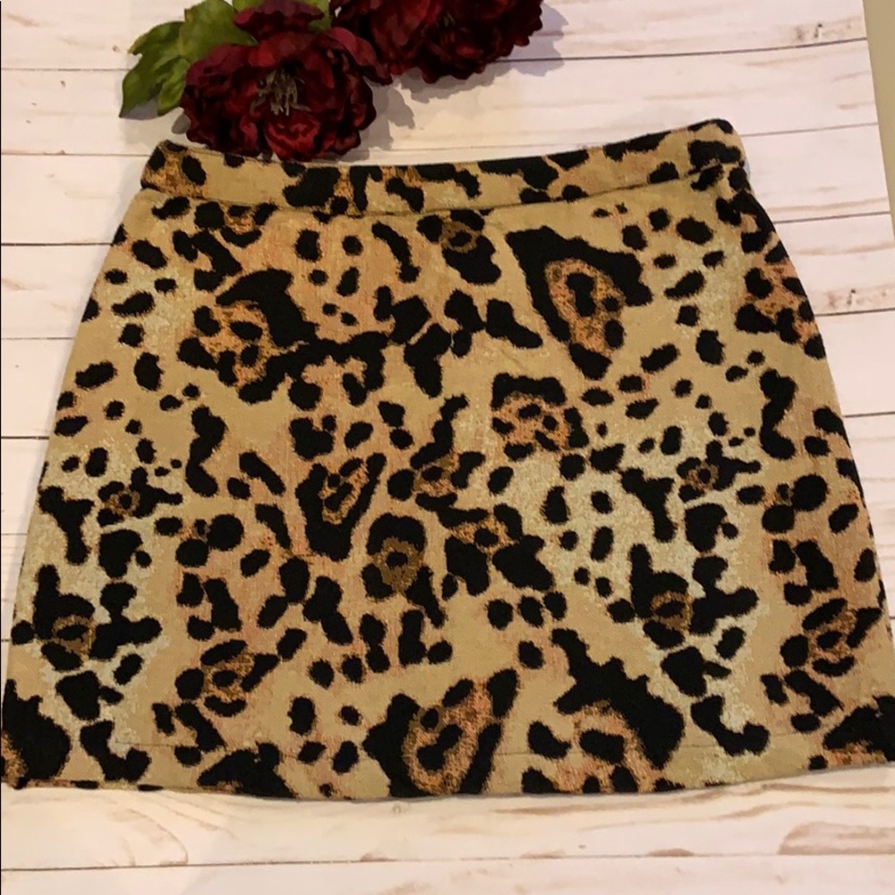 Topshop Cheetah Tapestry Skirt Size 6